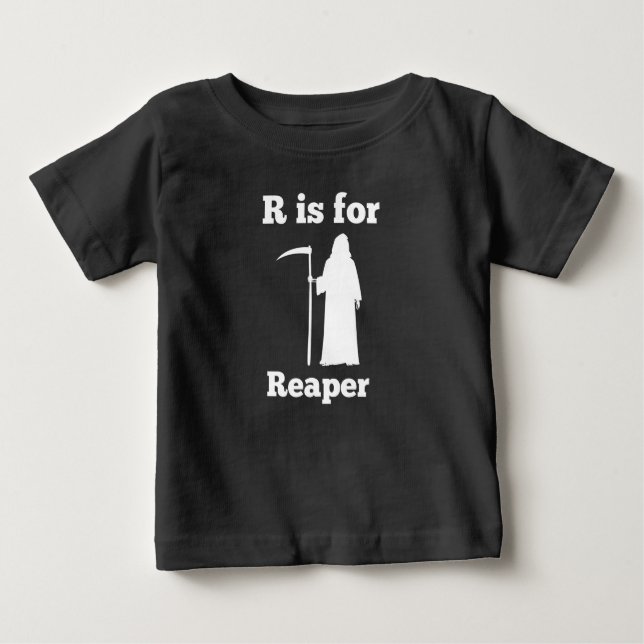 Camiseta R é para Reaper Halloween Gótico (Frente)