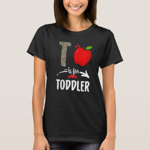 Camiseta R É Para Toddler Team Alphabet Leopard Toddler Tea