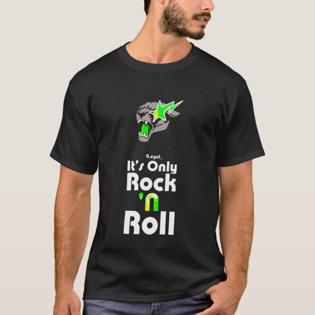 Camiseta R.EYES PANTHER GREEN “It' s Only Rock 'n Roll “ (Frente)