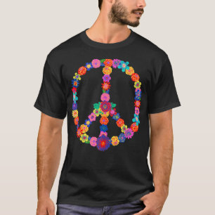Camiseta r Floral 60s 70s Flores Coloridas de Hippie
