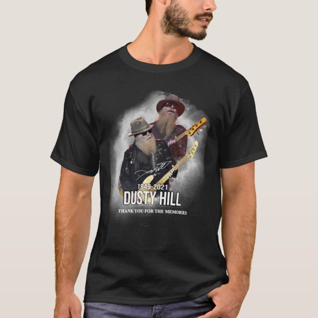Camiseta R.I.P Dusty Hill - Obrigados para as memórias Clás (Frente)