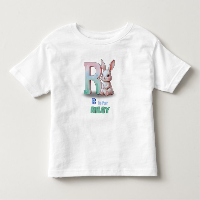 Camiseta R is for Riley - Custom Toddler Name Tee (Frente)