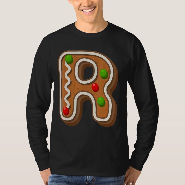 Camiseta R Letra Maiúscula de Cookie Maiúscula com Alphabet (Frente)