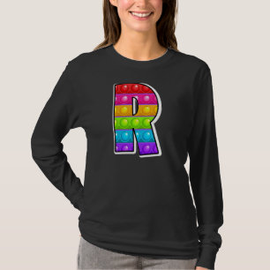 Camiseta R Letra Maiúscula R Alphabet Funny Poppin Ki