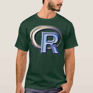 Camiseta R logótipo R da linguagem de programação