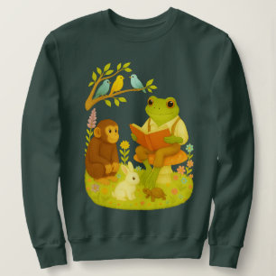 Camiseta Rã Leitora no Cogumelo História Antiga da Florest