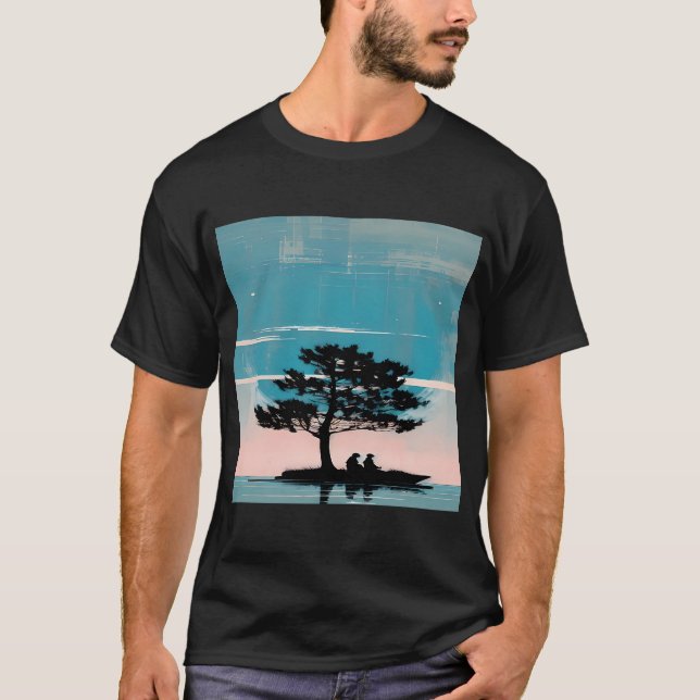 Camiseta Rã pescando com vara de pescar (Frente)