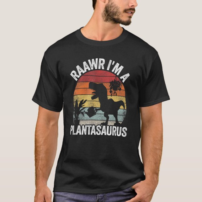 Camiseta Raawr Eu sou um jardineiro de Piadas de Plantassau (Frente)