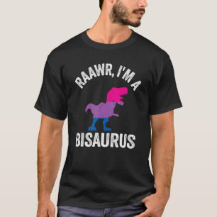 Camiseta Raawr I é um Bisaurus Dinossaur Rex Bisexual Flag