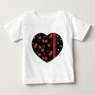Camiseta RAB Rockabilly Cerejas Muito Vermelhas Pretas
