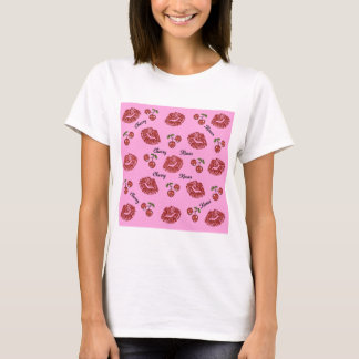 Camiseta RAB Rockabilly Cherry Kisses a rosa