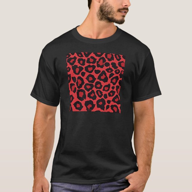 Camiseta RAB Rockabilly Leopard Print Red Black (Frente)