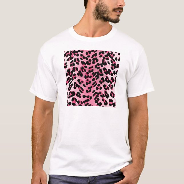 Camiseta RAB Rockabilly Pink Cheetah Impressão (Frente)