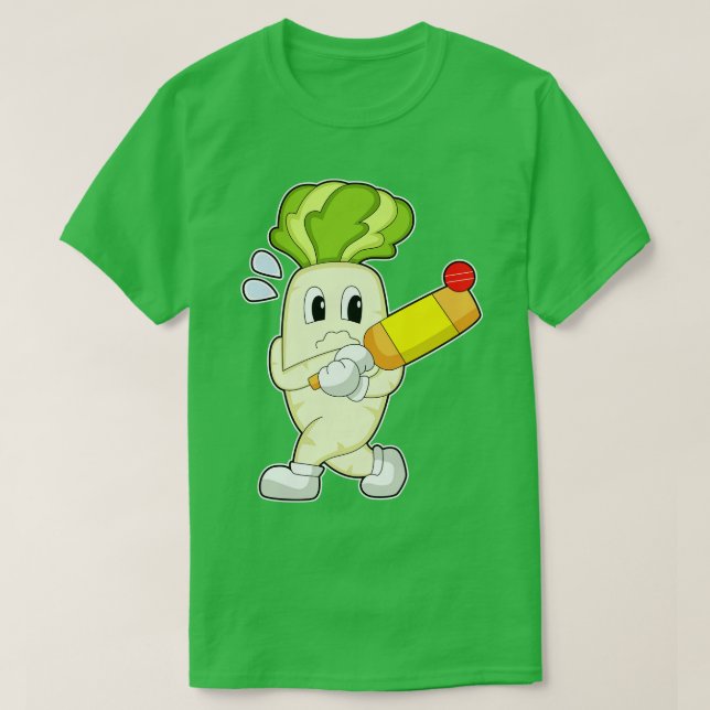 Camiseta Rabanete-de-críquete (Frente do Design)