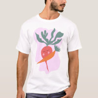 Rabanete Fofo e Desenho Animado de Cenoura