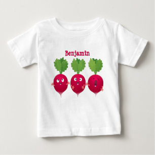 Camiseta Rabanetes cúbicos cantando legumes trio