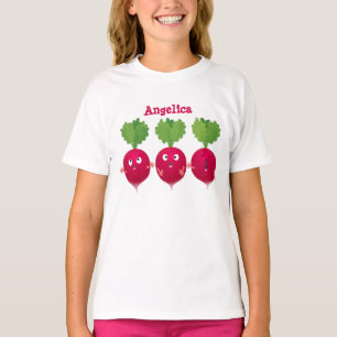 Camiseta Rabanetes cúbicos cantando legumes trio