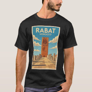 Camiseta Rabat Marrocos Ilustração Arte de Viagem Vintage