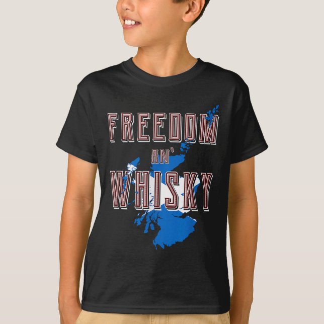 Camiseta Rabbie Burns Cita Liberdade Cores Escoceses Whisky (Frente)