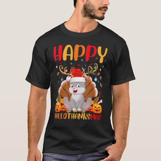 Camiseta Rabbit Bunny Animal Happy Bunny Hellothanksmas (Frente)