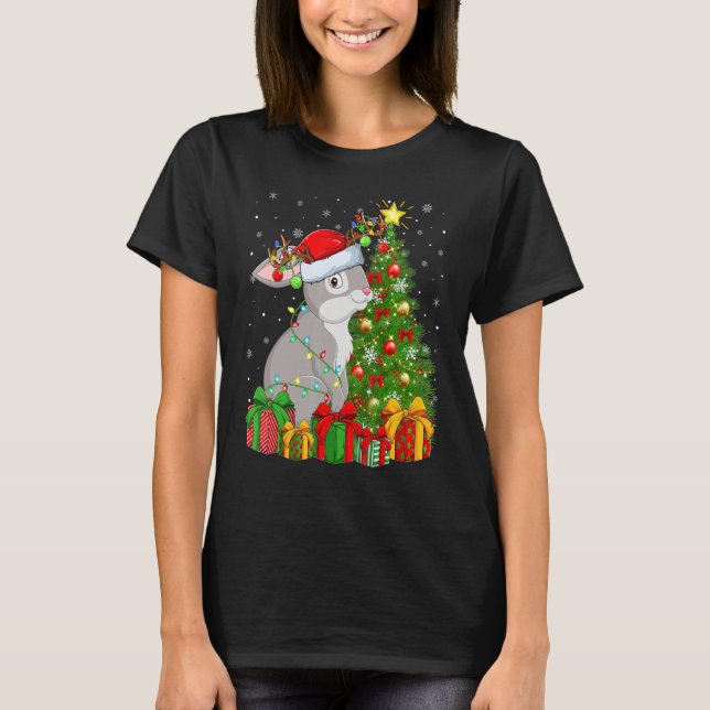Camiseta Rabbit Bunny   Xmas Holiday Santa Bunny Christmas  (Frente)