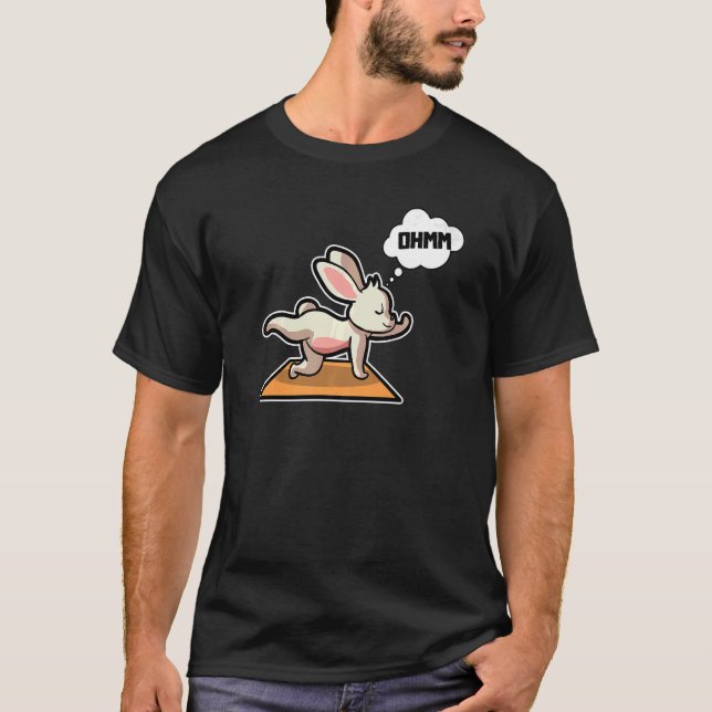 Camiseta Rabbit Bunny Yoga Pose ginástica esportiva Ohm Hea (Frente)
