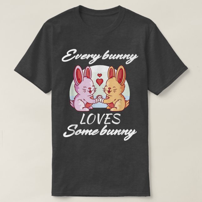 Camiseta Rabbit Couple Love Heart Peace Easter Lovers Bunny (Frente do Design)