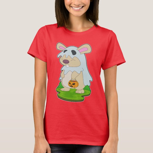 Camiseta Rabbit Halloween Ghost (Frente)