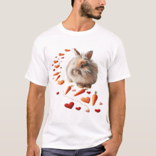 Camiseta Rabbit Hearts Carrots Dia de os namorados Trilha C