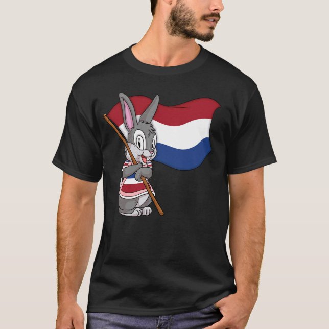 Camiseta Rabbit Holandês Bandeira (Frente)