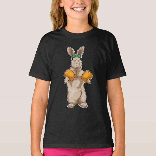 Camiseta Rabbit Nadando asas de água (Frente)