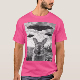 Camiseta Rabbit Selfie Com Coelho De Alienígena Da Ufos