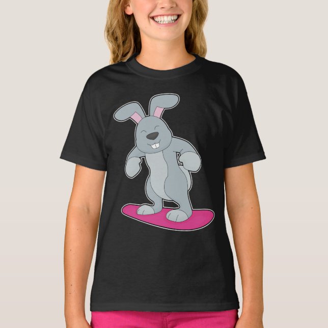 Camiseta Rabbit Snowboard Esportes de inverno (Frente)