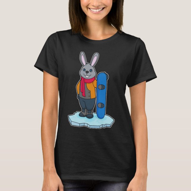 Camiseta Rabbit Snowboard Esportes de inverno (Frente)