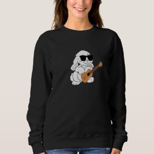 Camiseta Rabbit Vestindo óculos escuros tocando Ukulele