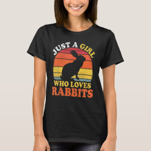 Camiseta Rabbit Vintage Apenas Uma Garota Que Ama Coelhos