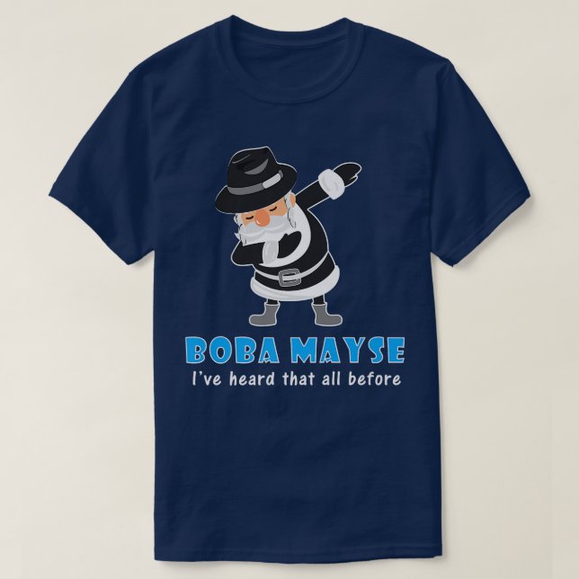 Camiseta Rabino judeu engraçado Boba Mayse Hanukkah Pajamas (Frente do Design)