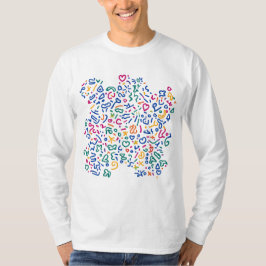 Camiseta Rabisco divertido formas vibrantes coloridas