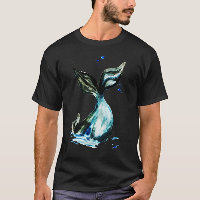 Camiseta Rabo de baleia puxado à mão (Frente)