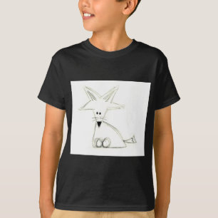 Camiseta rabo de raposa cinza branca simples desenho para c