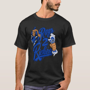 Camiseta Raça Azul 5's Teto Matching Rags 2 Riches 5 Race