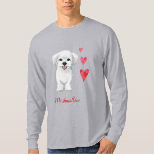 Camiseta Raça de Brinquedos de Cão Maltês
