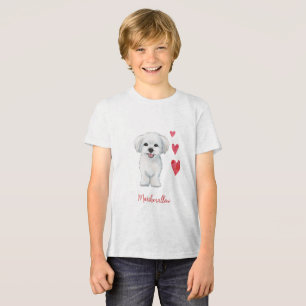 Camiseta Raça de Brinquedos de Cão Maltês
