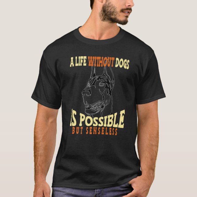 Camiseta Raça de cachorro doberman da moda (Frente)