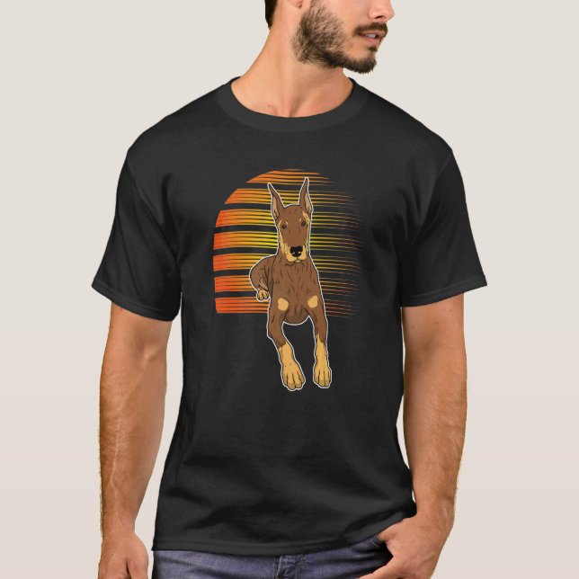 Camiseta Raça de cachorro Dobermann da moda 39 (Frente)