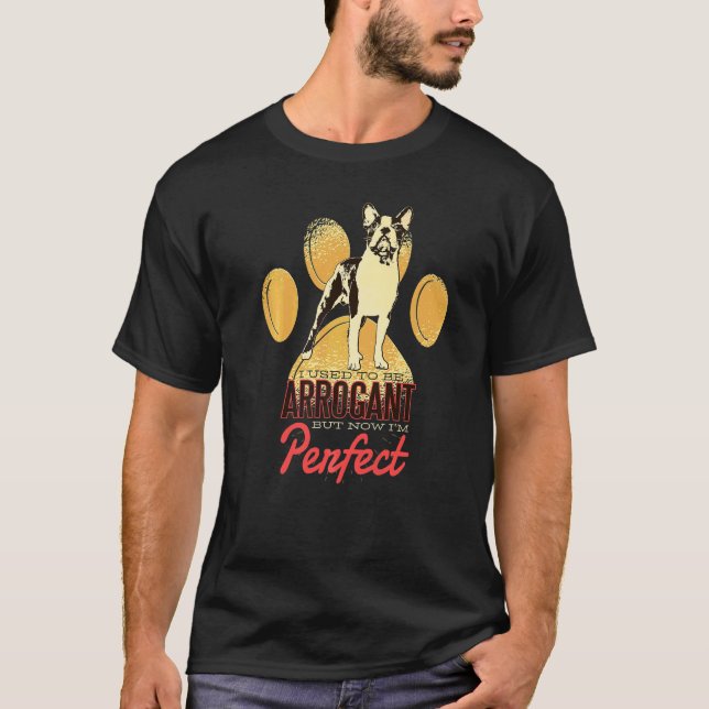 Camiseta Raça de Cão Boston Terrier  161 (Frente)