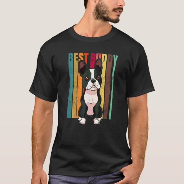 Camiseta Raça de Cão Boston Terrier  86 (Frente)