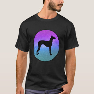 Camiseta Raça de Cão Podengo Ibicenco Silhueta do Cão Espaç