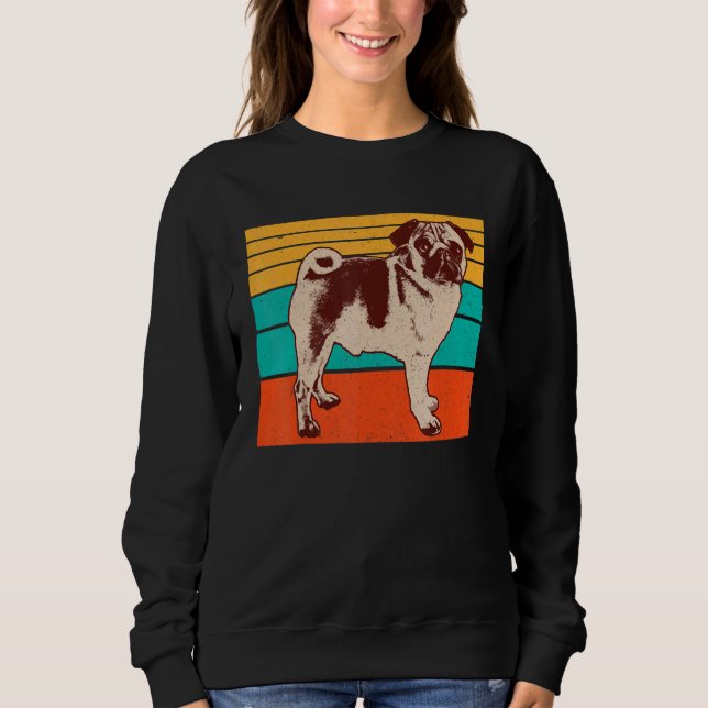 Camiseta Raça de cão Pug Mops Carlin vintage (Frente)