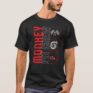 Camiseta Raça De Corrida De Carros De Tripulação De Macacos